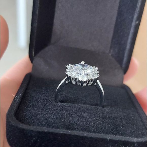 Silver CZ Engagement Ring - Picture 6 of 12